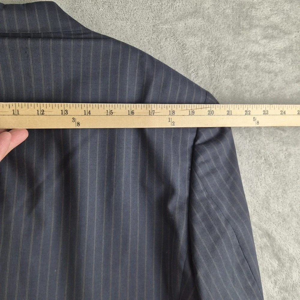Kenneth Cole Blazer Jacket Mens Black Pinstripe 3 Buttons Sport Coat Made In USA